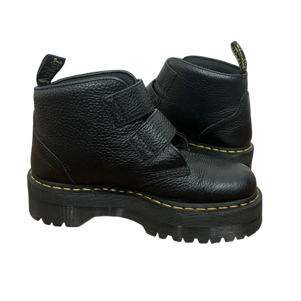 Dr. Martens Devon Heart Leather Platform Boots Black Milled Napa Grunge Size 8 - Picture 8 of 13